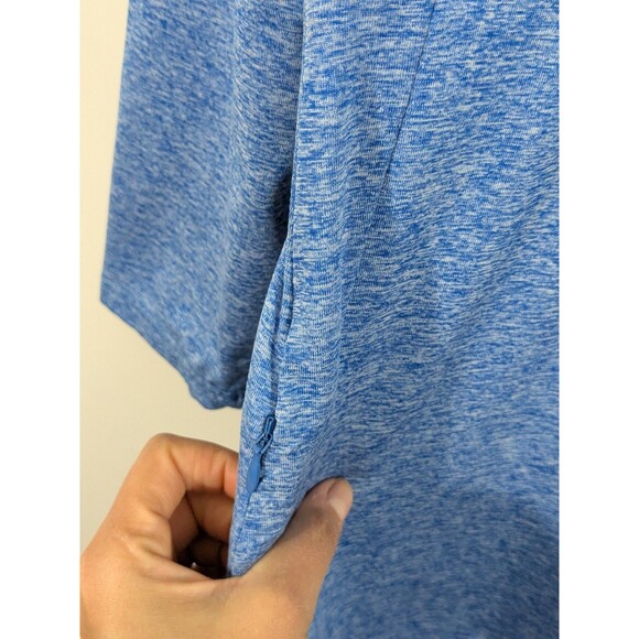 SCOTTeVEST Blue Faux Wrap Long Sleeve Daphne Dress Medium Zip Pockets - Picture 5 of 10